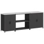 Juego de Almacenamiento de Cocina 3 pcs Negro 240 x 50 x 92 cm