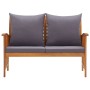 Banco de jardín con cojines 119 cm madera maciza de acacia by vidaXL, garden benches - Ref: Foro24-310261, Price: 172,82 €, D...