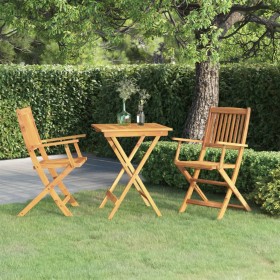 Comedor de jardín plegable 3 piezas madera maciza de acacia