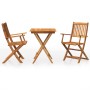 Comedor de jardín plegable 3 piezas madera maciza de acacia