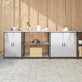 Juego de Almacenamiento de Cocina 3 pcs Plata 240 x 50 x 92 cm
