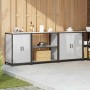 Juego de Almacenamiento de Cocina 3 pcs Plata 240 x 50 x 92 cm