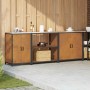 Juego de Almacenamiento de Cocina con estante 3 pcs Oxidado