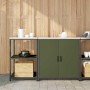 Juego de Almacenamiento de Cocina con estante 2 pcs Verde Oliva