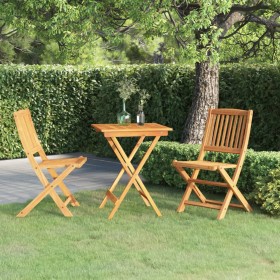 Comedor de jardín plegable 3 piezas madera maciza de acacia