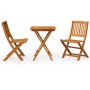 Comedor de jardín plegable 3 piezas madera maciza de acacia