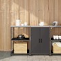 Juego de Almacenamiento de Cocina 2 pcs Negro 120 x 50 x 92 cm