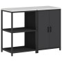 Juego de Almacenamiento de Cocina 2 pcs Negro 120 x 50 x 92 cm
