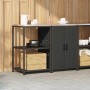 Juego de Almacenamiento de Cocina 2 pcs Negro 120 x 50 x 92 cm