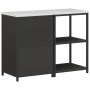 Juego de Almacenamiento de Cocina 2 pcs Negro 120 x 50 x 92 cm