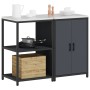 Juego de Almacenamiento de Cocina con estante 2 pcs Antracita