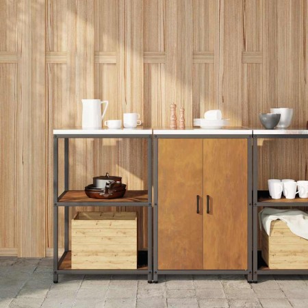 Juego de Almacenamiento de Cocina con estante 2 pcs Oxidado