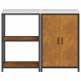Juego de Almacenamiento de Cocina con estante 2 pcs Oxidado