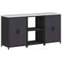 Juego de Almacenamiento de Cocina 3 pcs Negro 180 x 50 x 92 cm