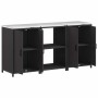 Juego de Almacenamiento de Cocina 3 pcs Negro 180 x 50 x 92 cm