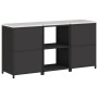 Juego de Almacenamiento de Cocina 3 pcs Negro 180 x 50 x 92 cm