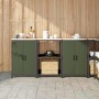 Juego de Almacenamiento de Cocina con estante 3 pcs Verde Oliva