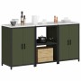Juego de Almacenamiento de Cocina con estante 3 pcs Verde Oliva