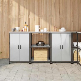 Juego de Almacenamiento de Cocina 3 pcs Plata 180 x 50 x 92 cm