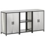 Juego de Almacenamiento de Cocina 3 pcs Plata 180 x 50 x 92 cm