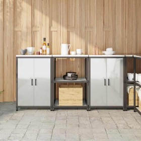 Juego de Almacenamiento de Cocina 3 pcs Plata 180 x 50 x 92 cm