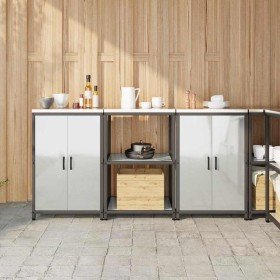 Juego de Almacenamiento de Cocina 3 pcs Plata 180 x 50 x 92 cm