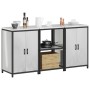 Juego de Almacenamiento de Cocina 3 pcs Plata 180 x 50 x 92 cm