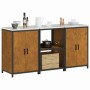 Juego de Almacenamiento de Cocina con estante 3 pcs Oxidado