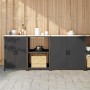 Juego de Almacenamiento de Cocina 3 pcs Negro 210 x 50 x 92 cm
