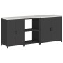 Juego de Almacenamiento de Cocina 3 pcs Negro 210 x 50 x 92 cm