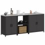 Juego de Almacenamiento de Cocina 3 pcs Negro 210 x 50 x 92 cm