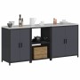 Juego de Almacenamiento de Cocina con estante 3 pcs Antracita