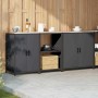 Juego de Almacenamiento de Cocina con estante 3 pcs Antracita