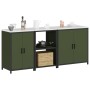 Juego de Almacenamiento de Cocina con estante 3 pcs Verde Oliva
