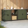 Juego de Almacenamiento de Cocina con estante 3 pcs Verde Oliva
