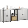 Juego de Almacenamiento de Cocina 3 pcs Plata 210 x 50 x 92 cm