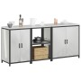 Juego de Almacenamiento de Cocina 3 pcs Plata 210 x 50 x 92 cm