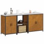 Juego de Almacenamiento de Cocina con estante 3 pcs Oxidado