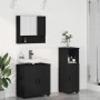 Juego de muebles de baño con puerta 3 pcs Negro 61 x 35 x 64 cm