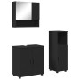 Juego de muebles de baño con puerta 3 pcs Negro 61 x 35 x 64 cm
