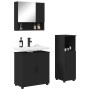 Juego de muebles de baño con puerta 3 pcs Negro 61 x 35 x 64 cm