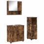 Juego de muebles de baño 3 pcs Roble ahumado 61 x 35 x 64 cm