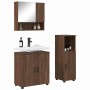 Juego de muebles de baño 3 pcs Marrón roble 61 x 35 x 64 cm