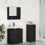 Juego de muebles de baño con cajón con puerta 3 pcs Negro en Tocadores de baño | Comprar online en Foro24