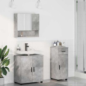 Juego de muebles de baño 3 pcs Gris hormigón 61 x 35 x 64 cm