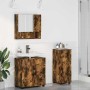 Juego de muebles de baño 3 pcs Roble ahumado 61 x 35 x 64 cm