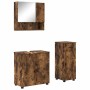 Juego de muebles de baño 3 pcs Roble ahumado 61 x 35 x 64 cm
