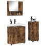 Juego de muebles de baño 3 pcs Roble ahumado 61 x 35 x 64 cm