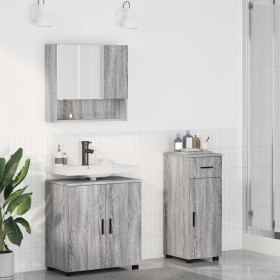 Juego de muebles de baño 3 pcs Gris sonoma 61 x 35 x 64 cm