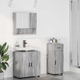 Juego de muebles de baño 3 pcs Gris sonoma 61 x 35 x 64 cm